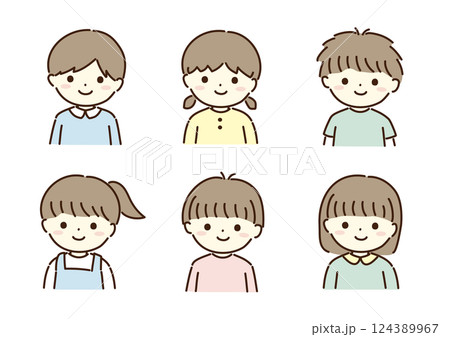 男の子女の子のイラストセット 124389967