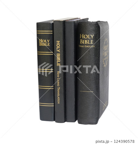 Books of the Bible on white.clipping path. 124390578