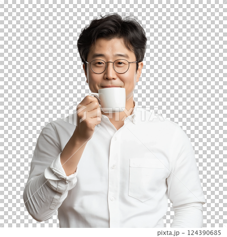 man with cup of tea 124390685