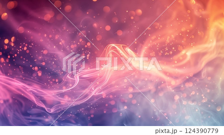 An abstract image with light trails, smoke swirls, and bokeh, creating a dreamy, ethereal atmosphere. 124390779