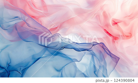 Seamless white, blue, and pink blend creates a serene, soothing, and balanced abstract background. 124390804