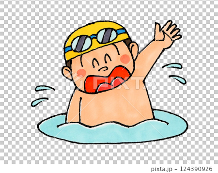 男孩在水里玩 124390926