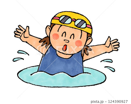 水遊びする女の子 124390927