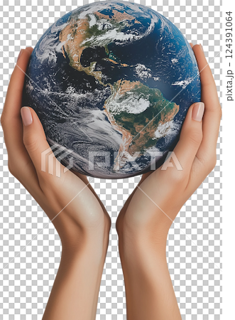 earth globe in hands 124391064