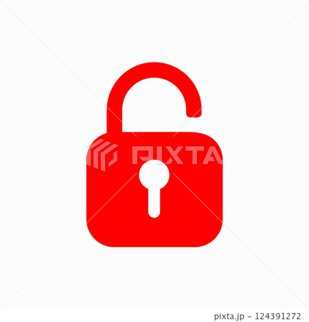 Padlock icon isolated on white background. Symbol sign unlock. Vector illustration. 124391272