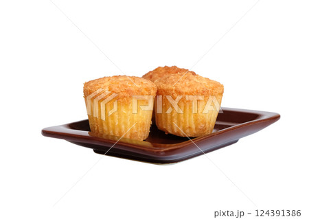 Cupcake tasty magdalena , homemade sweet with sugar on top. Cupcake tasty magdalena , homemade sweet with sugar on top. 124391386
