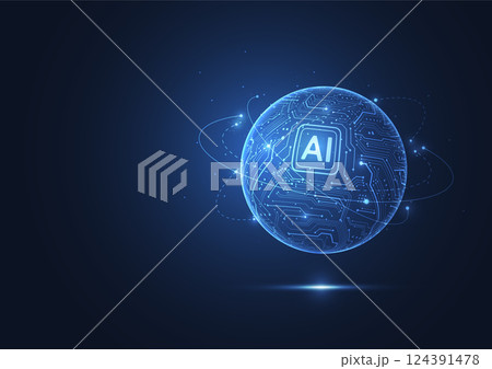 Abstract artificial intelligence global network connection. Digital technology lline composition concept of global business. Vector Illustration Abstract artificial intelligence global network connection. Digital technology lline composition concept of global business. Vector Illustration 124391478