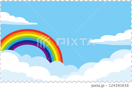 青空と虹の背景イラスト素材 124391638