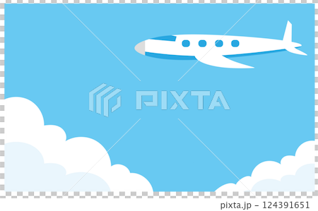 飛機和藍天背景插圖素材 124391651
