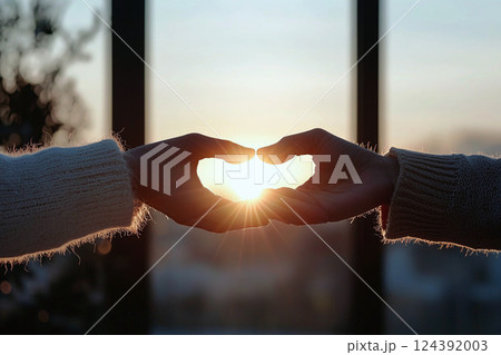 Hands nearly touching, sunlight glows in between, capturing First Love's tension and anticipation 124392003