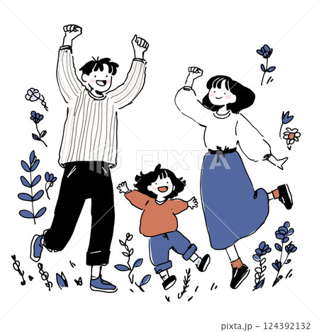 ジャンプする家族 ジャンプする家族 124392132