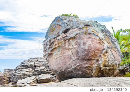 Rocks boulders Praia Lopes Mendes beach Ilha Grande island Brazil. 124392340