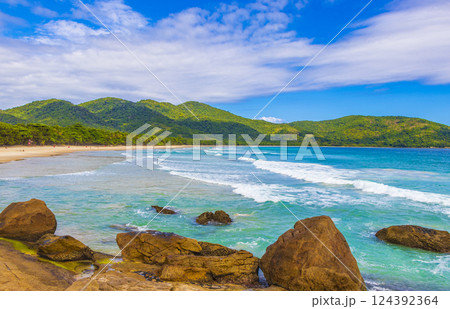 Praia Lopes Mendes beach on tropical island Ilha Grande Brazil. 124392364