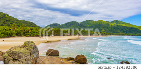 Praia Lopes Mendes beach on tropical island Ilha Grande Brazil. 124392380