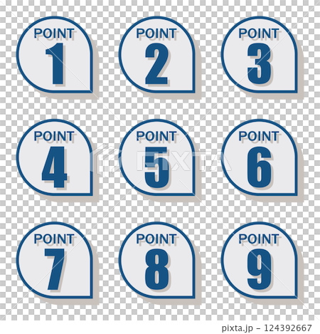 Illustration material: Number icon set 1 to 9 124392667