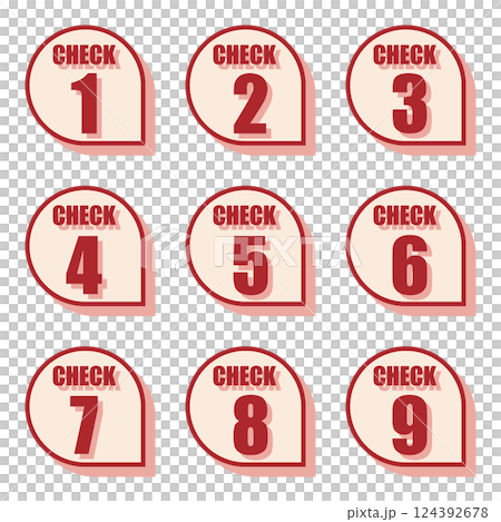 Illustration material: Number icon set 1 to 9 124392678