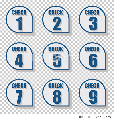 Illustration material: Number icon set 1 to 9 124392679