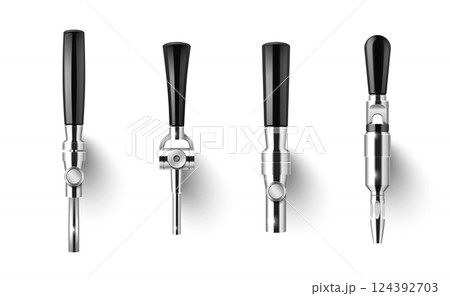 Beer tap mockups set isolated on white background 124392703
