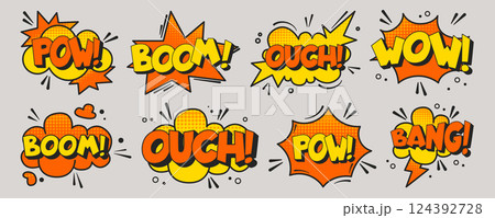 Comic book exclamation balloons set 124392728