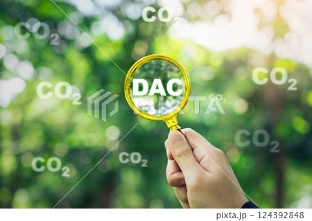 Carbon capture and climate tech concept. Direct Air Capture (DAC). 124392848