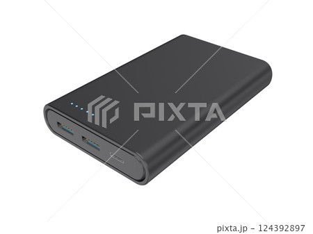 モバイルバッテリー バッテリー 携帯充電器 充電器(3DCGイメージ) モバイルバッテリー バッテリー 携帯充電器 充電器(3DCGイメージ) 124392897
