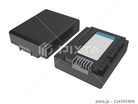 デジタルビデオカメラ リチウムイオンバッテリー バッテリー(3DCGイメージ) デジタルビデオカメラ リチウムイオンバッテリー バッテリー(3DCGイメージ) 124392909