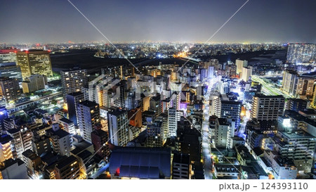 川崎市役所からの都市夜景 川崎市役所からの都市夜景 124393110