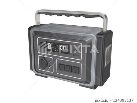 ポータブル電源 単体(3DCGイメージ) ポータブル電源 単体(3DCGイメージ) 124393137