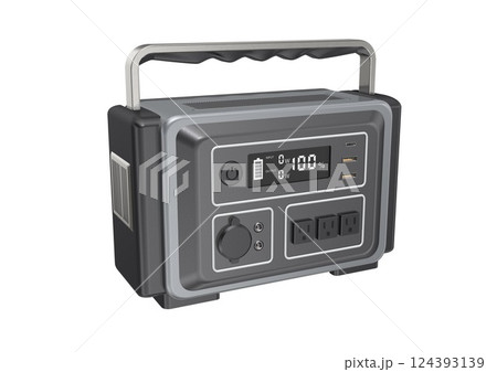ポータブル電源 単体(3DCGイメージ) ポータブル電源 単体(3DCGイメージ) 124393139
