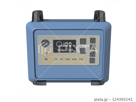 ポータブル電源 単体(3DCGイメージ) ポータブル電源 単体(3DCGイメージ) 124393141