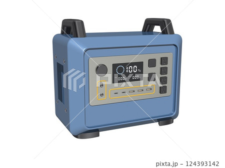 ポータブル電源 単体(3DCGイメージ) ポータブル電源 単体(3DCGイメージ) 124393142