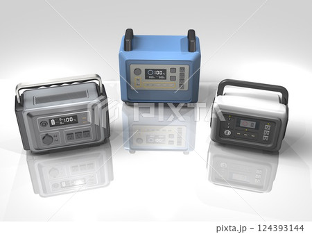 ポータブル電源(3DCGイメージ) 124393144