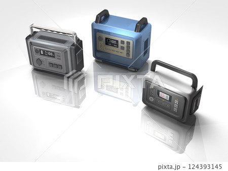ポータブル電源(3DCGイメージ) 124393145