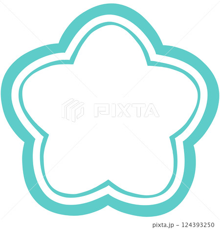 水色の二本の線の和風なな花 水色の二本の線の和風なな花 124393250