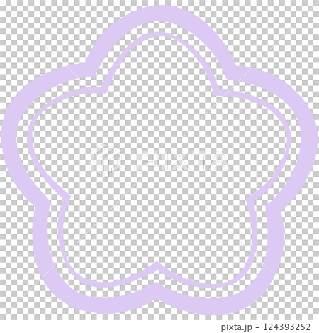 薄い紫色の二本の線の和風なな花 124393252