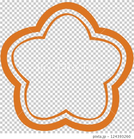 橘色雙線日式七花 124393260