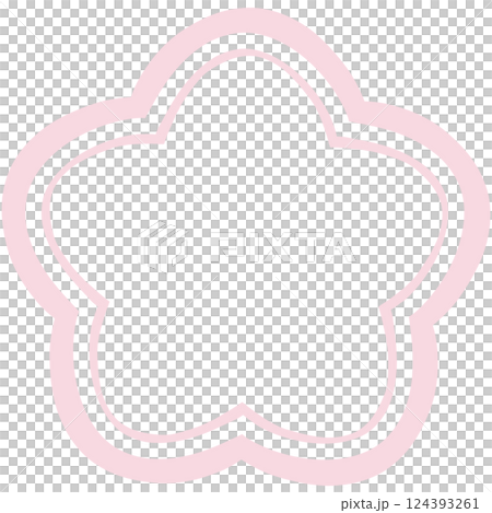 日式七朵花配兩條淡粉紅色線條 日式七朵花配兩條淡粉紅色線條 124393261