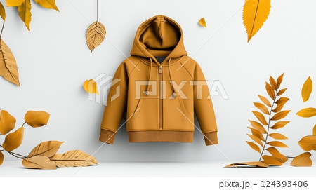 Golden hoodie for autumn, kids fashion 124393406