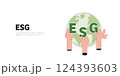 Save the Earth. ESG concept. Sustainable ecology and environment conservation concept design. Vector illustration. 124393603