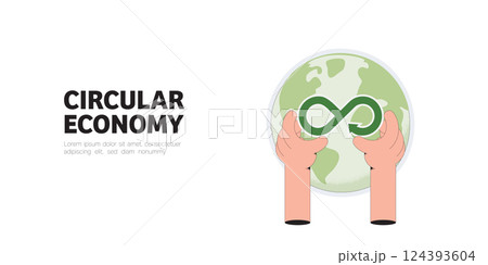 Circular Economy.The concept of future growth business and environment sustainable devellopment. Vector illustration. Circular Economy.The concept of future growth business and environment sustainable devellopment. Vector illustration. 124393604