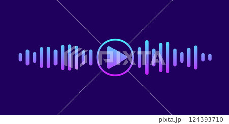 Gradient waves of the equalizer isolated on blue background. EQ Vector Illustration 124393710