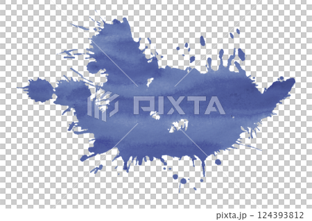 purple brush paint stain isolated on transparent background 124393812