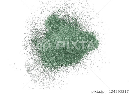 Green glitter powder isolated on transparent background 124393817