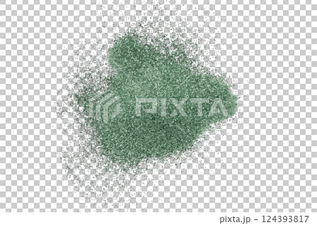 Green glitter powder isolated on transparent background 124393817