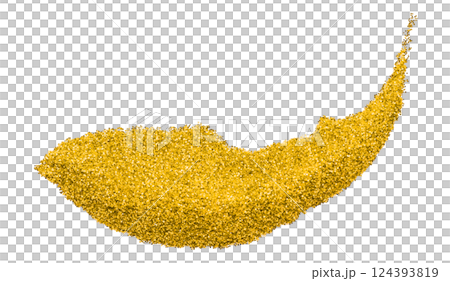 Yellow glitter powder isolated on transparent background. Yellow glitter powder isolated on transparent background. 124393819