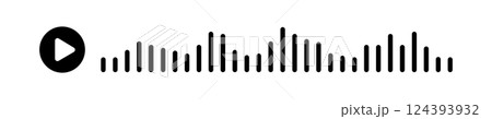 Black sound waves of the equalizer or voice message isolated on white background. Vector clipart Illustration 124393932