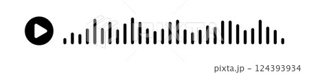 Black sound waves of the equalizer or voice message isolated on white background. Vector clipart Illustration Black sound waves of the equalizer or voice message isolated on white background. Vector clipart Illustration 124393934