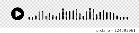 Audio wave. icon sound song. EQ. Podcast wave. Symbols on isolated background. Voice message. Vector illustration. Audio wave. icon sound song. EQ. Podcast wave. Symbols on isolated background. Voice message. Vector illustration. 124393961