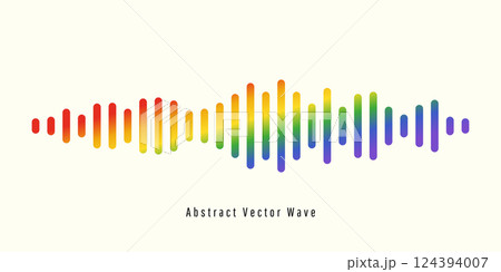 Colorful audio message wave or sound wave equalizer. Isolated background design musical sound wave. Vector illustration. 124394007