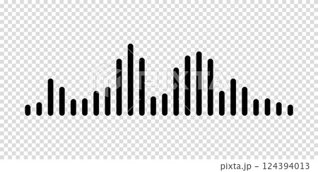 Audio wave. icon sound song. EQ. Podcast wave. Symbols on isolated background. Voice message. Vector illustration. 124394013